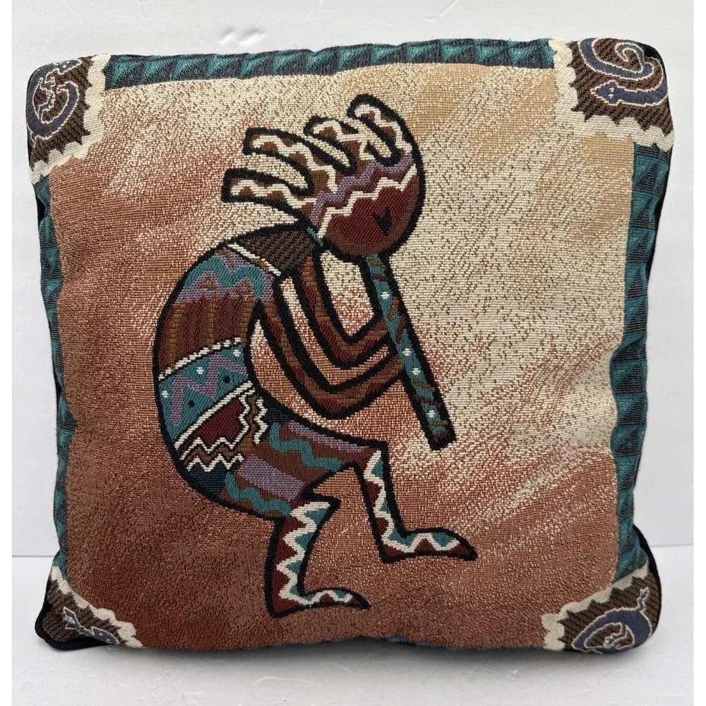 Kokopelli Pillow Southwest Flute‎ Player Dancer Throw Toss Native 15